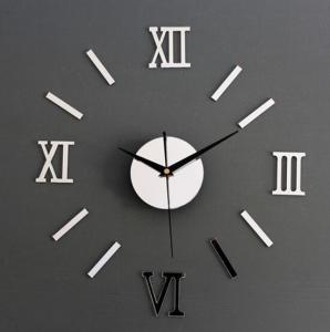 China DIY 3D Roman Numbers Mirror Style Multi-Color Wall Clock Home Decor Mirror Wall Sticker on sale