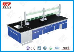 China PVC Handle Steel Wood Lab Island Bench For University Laboratory on sale