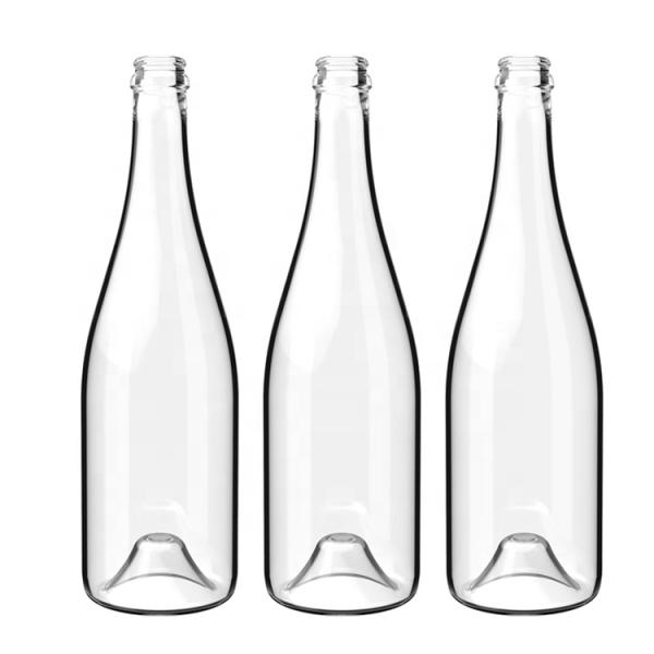 Customized Logo Clear 70cl Glass Bottle for Pisco Hot Stamping and Rubber Included