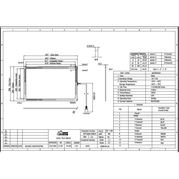 Anti Vandal Smart Home Touch Panel Tempered Glass USB / RS232 Interface With Soft Stylus