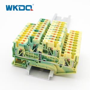 Wholesale JPTTB 4 - PE 2 Layer Push In Ground Terminal Block Din Rail 4 Contacts from china suppliers