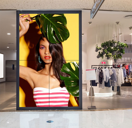 WiFi Advertising 55Inch 500cd UHD 4K LCD Video Wall Display