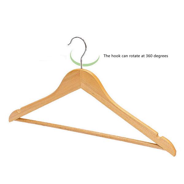 Retro Wooden Suit Hangers Four Color Optional Solid Wood Hanger