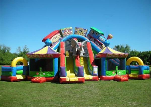 Quality Jumping Bouncy Castle Playground Puncture Proof Children Protective With Obstacle for sale