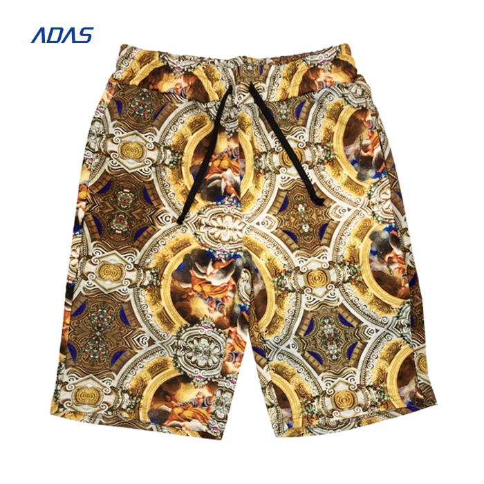 Sublimation Mens Polyester Workout Shorts Summer Sportswear Customized 100% Polyester