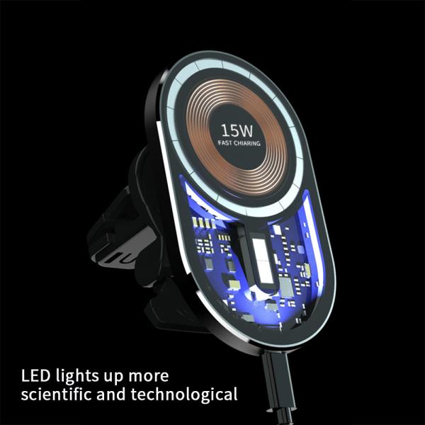 OEM Wireless Car Charger Holder Smart Sensor Automatic Clamping 15W