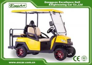 China EXCAR yellow CE Approved 48V Trojan Battery Powered Electric Golf Cart Yellow Colour on sale