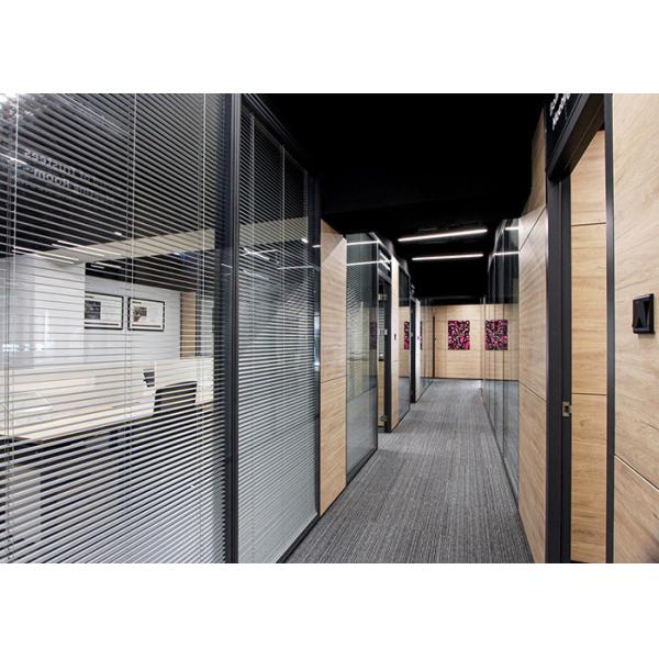 Glass Partition Wall With Smart Electric Louver Partitions For Modern Spaces Electric Blinds