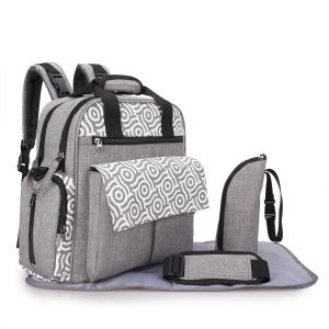 China Large Capacity Maternity Mummy Diaper Bag Multi-functional Travel Backpack with Stroller Strap with Changing Station on sale