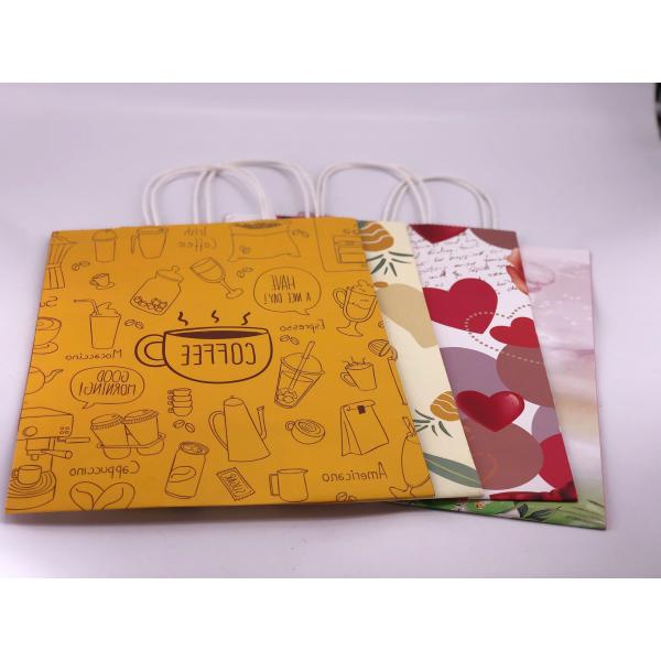Recycled TakeAway custom printed food packaging bags kraft paper CMYK printing