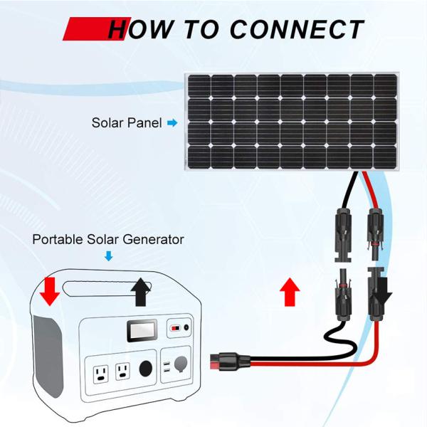 IP67 VDE RV Solar Power Cable PV Solar Connector To Goal Zero Unipolar Plug