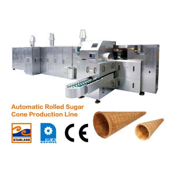 Automatic Chocolate Roller Sugar Cone Production Line 10000cones/Hour