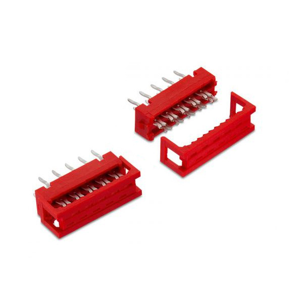 Micro Match Amp Header Connector 1.27mm Pitch Red Color Long Lifespan