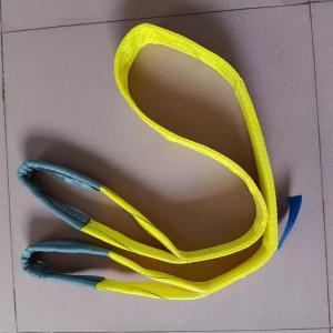 China 3T Polyester flat webbing sling, Yellow, different length on sale