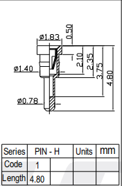 Terminal Banana Plug Pin Connector Gold Plated 1.83mm Male And Female