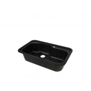 China Size 80 X 48cm Quartz Stone Kitchen Sink 1 Bowl With Tap Hole on sale