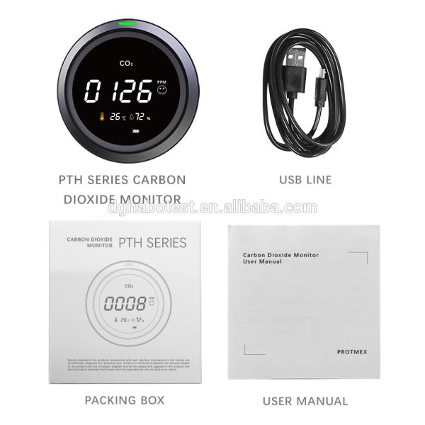 5000ppm Co2 PPM Meter , PTH-5 Carbon Dioxide Detector