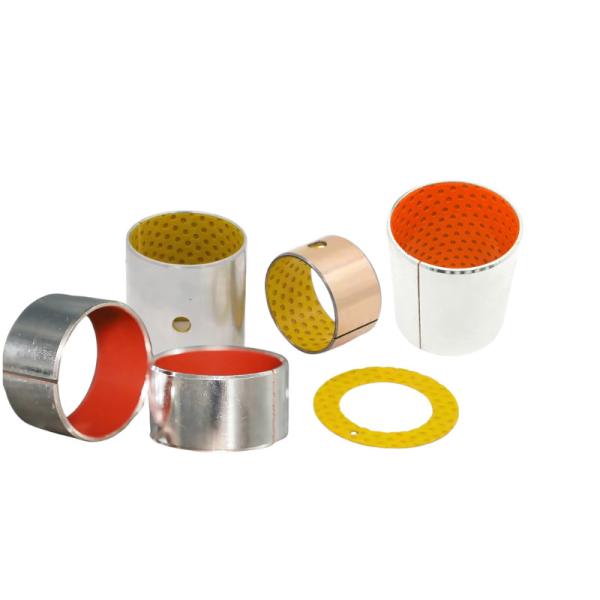 Orange POM Colour Polymer Plain Bearings Slit Greasing Hole Bronze Bushings