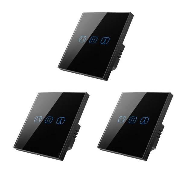 Quality Tempered Glass 4mm Wifi Smart Curtain Switch 2.4GHz Roller Shutter Smart Switch for sale