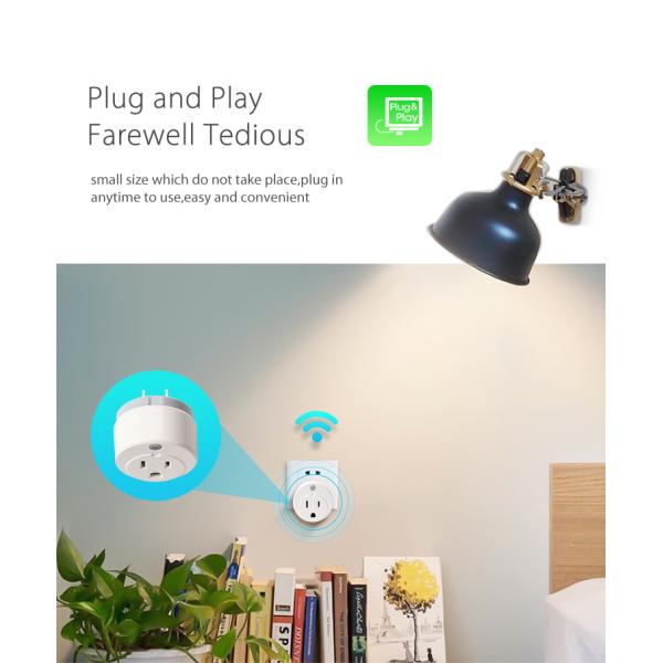 Tuya App US Plug Socket 15A Compatible With Amazon Alexa Google Assistant