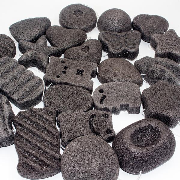 7*3.5cm Black Konjac Sponge