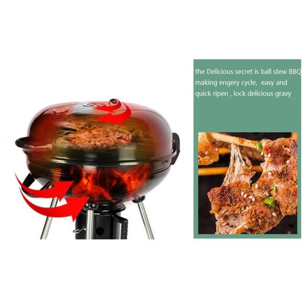Factory Price Outdoor Apple round Charcoal Enamel Stew outdoor Bbq Cooking Grill