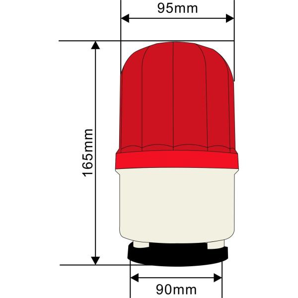 12V Waterproof Red Warning Light Rotary Alarming LED