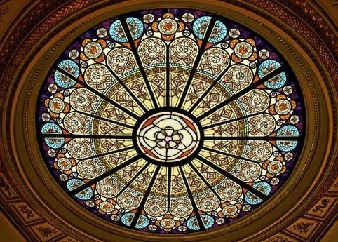 Quality Custom Pattern Stained Glass Panels Textured Surface For Cathedral for sale