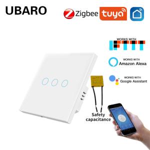 Wholesale 86 Type Tuya Smart Life Zigbee Switch Works With Zigbee Wall Mounted Smart Switch Need Zigbee Gateway 400W/gang from china suppliers