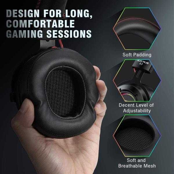 Xbox One 50mm 20000Hz 2.2m Runmus K3 Gaming Headset