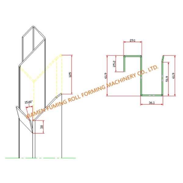 15KW Door Frame Roll Forming Machine Custom Profile Track Roll Former