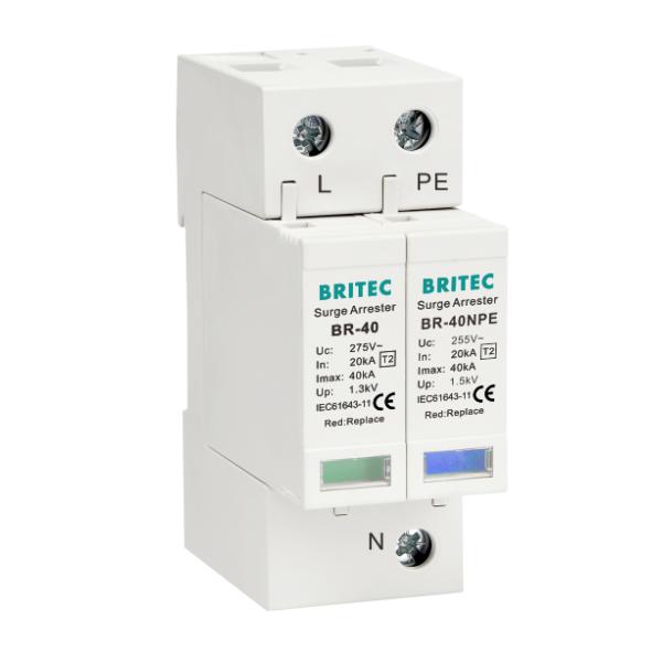 BR-40 1P+1 AC SPD Type 2 Surge Protection Device Arrester 40kA Singel Phase spd