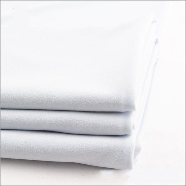 Quality Rusha Textile  Pure White Plain Dyed 1000T Korean ITY Jersey Twist Yarn Knit Fabric For Dress for sale