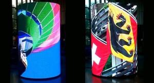 Clear Vivid Image Cylindrical LED Display High Refresh Rate Protection Level IP65