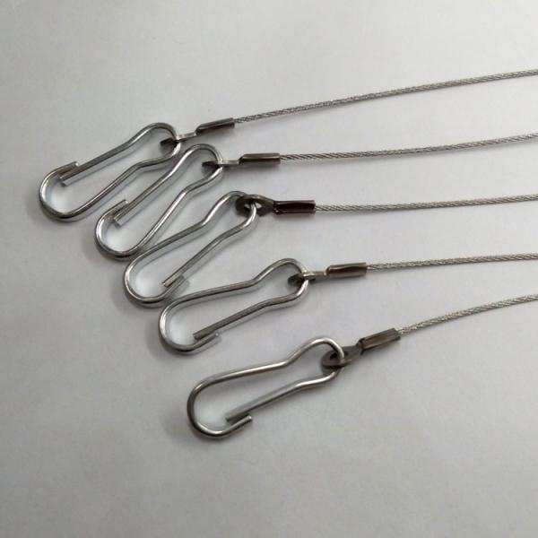 Customised 7x7 Wire Rope Sling Safety With Diecast Eye End And Carabiner