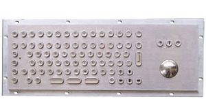 Quality MKT2645 345x125mm metal keyboard with trackball, fucntion keys and numeric keypad for sale