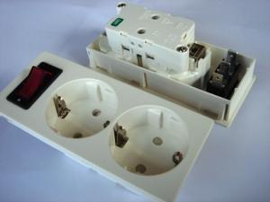 China Germany Double Electric Power Sockets Power Outlet With Switch Control on sale