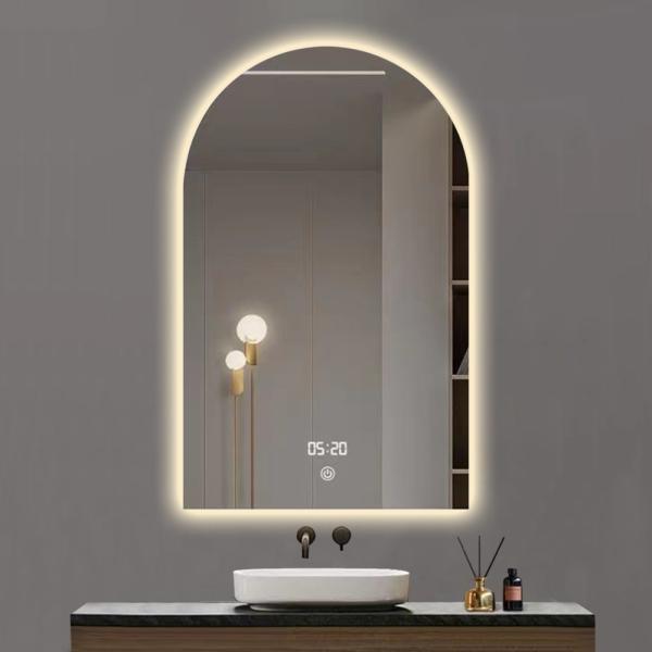 Quality Hotel Home Bathroom Decoration Modern Design Touch Screen Smart Mirror With LED Lights and Sensor Switch for sale