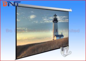 China 100 Inch Electric Projector Screen , Motorized Rear Projection Screen on sale