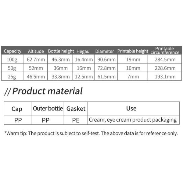 Ecofriendly Baby Cream Jar Cosmetic Pink Face Eye Plastic Jar 30ml 50ml 100ml Screw Cap Cosmetic Jars