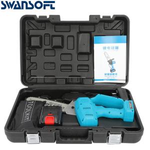 China 8 Inch Electric Saw Chainsaw 400W Rechargeable Brushless Motor Woodworking Cutter Garden Tool For Makita 21V Battery on sale