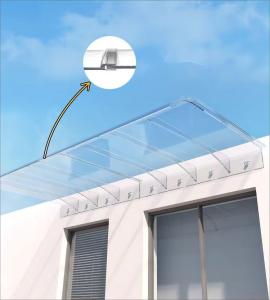 Wholesale Reduce Noise DIY Invisible Polycarbonate Window Awning Invisible Canopy With Light Transmission And Impact Resistance from china suppliers