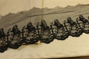 Unstretched Sequin Lace Trim , Sumptuousl Black Sequin Ribbon Multiapplication