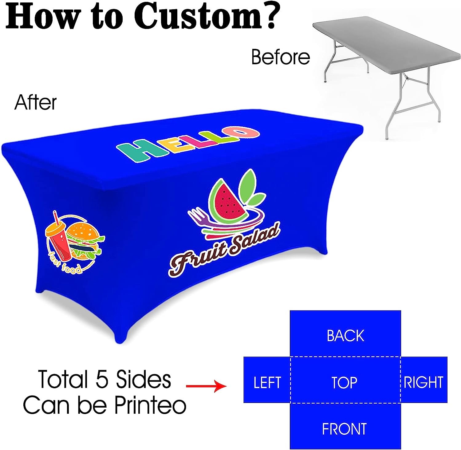 Custom Table Runner With Business Logo, Image Or Text Personalized Table Runner For TradeShows, Events