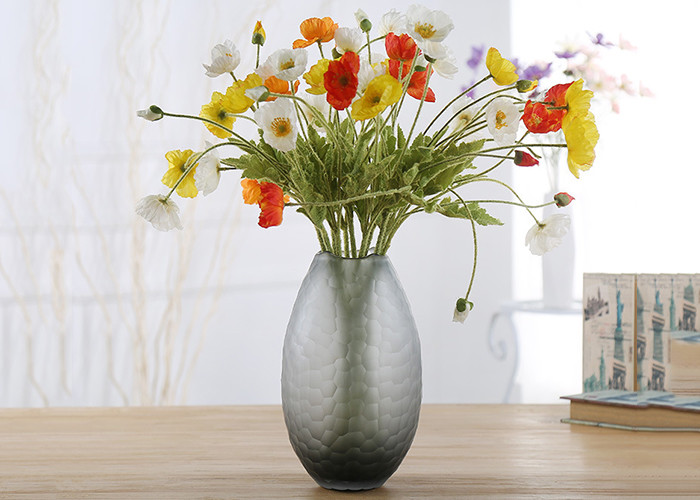 Gray Decorative Glass Vases Clear European Style Diversified Size