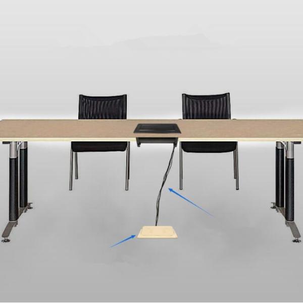 Multi - Functional Clamshell Flip Up Sockets / Office Desk Mounted Electrical Outlet