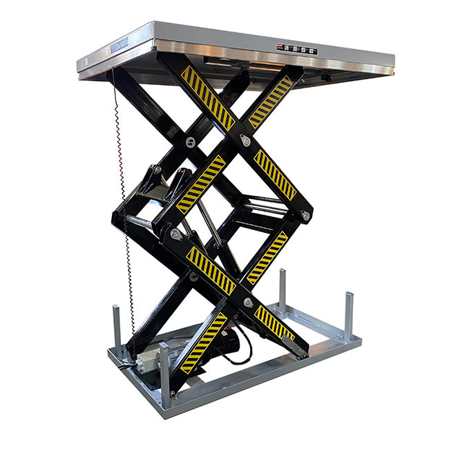 4000kg Stationary Scissor Lift Table 1700mmx1200mm Double Scissor Max Height 80.71in