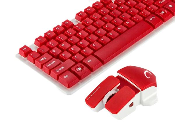 Quality Red Color Multimedia Wireless Keyboard And Mouse Combo No Lighting Mode for sale