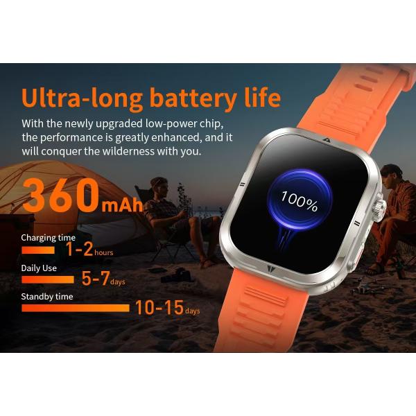 MK68 AMOLED Full Screen Men Smart Watch With BT Call Health Management 360mAh Battery