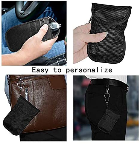 Anti Spying RFID Key Fob Protector , Faraday Signal Blocking Bag Shielding Wallet